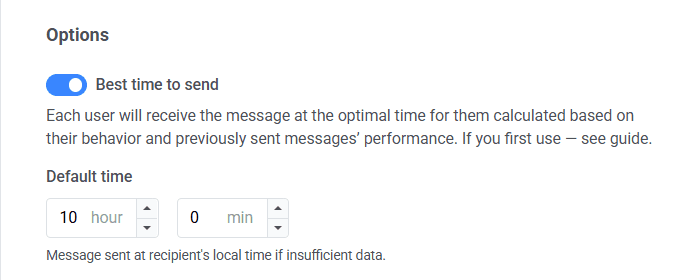 Best time to send email feature
